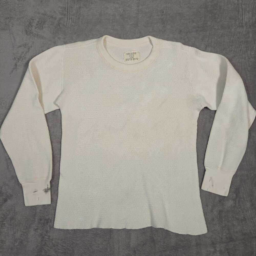 Vintage 1976 USGI Extreme Cold Weather Thermal Undershirt Large 100% Cotton